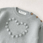 Angelie Pom-Pom Heart Knit Pullover